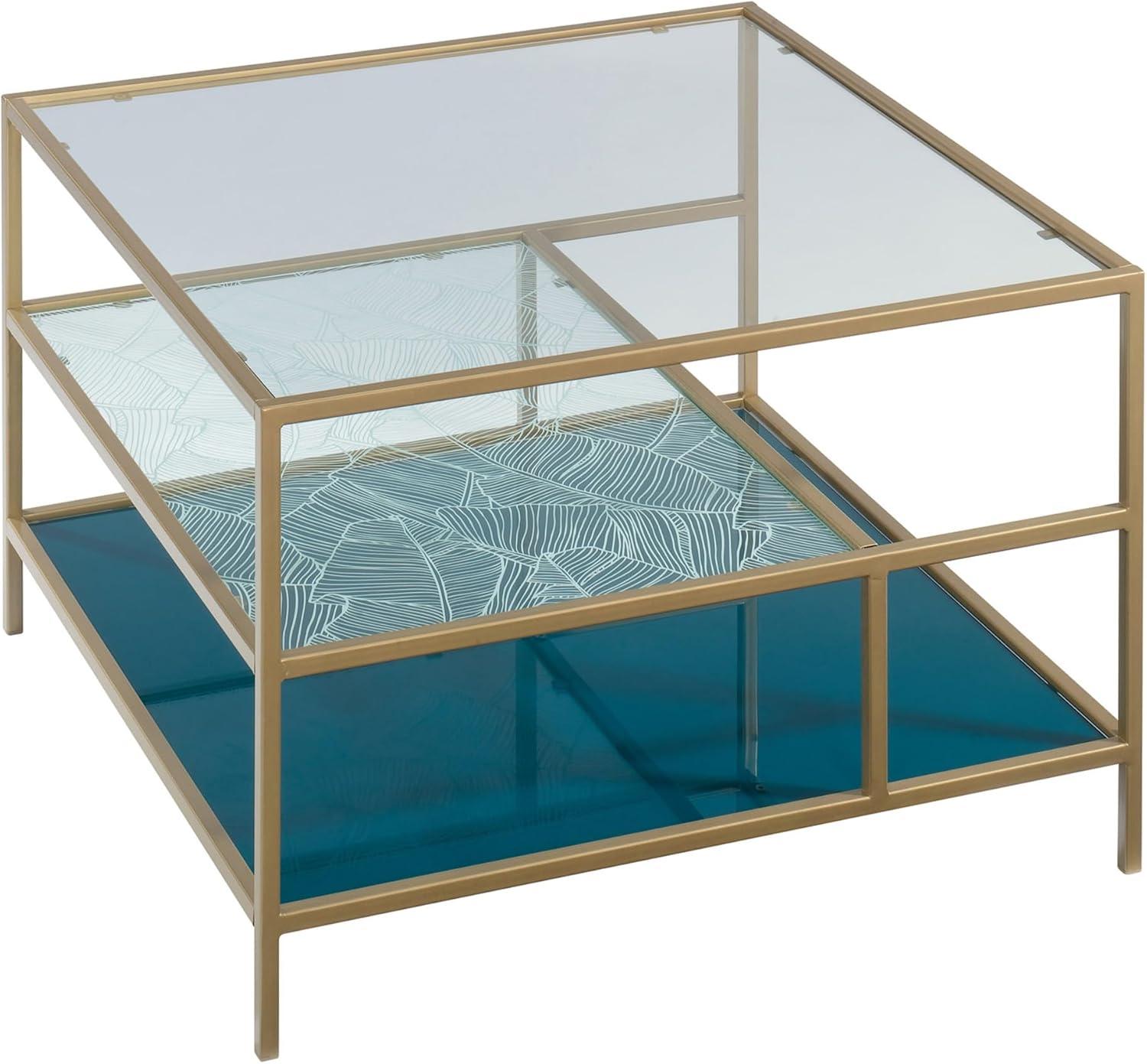 Sauder Coral Cape Coffee Table: Stylish Coastal Charm in Satin Gold