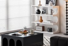 Multifunctional 4-Tier Shelf & Coffee Table: Stylish Space-Saver