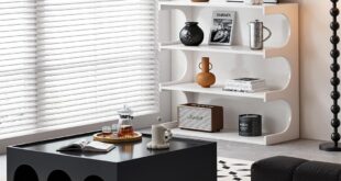 Multifunctional 4-Tier Shelf & Coffee Table: Stylish Space-Saver