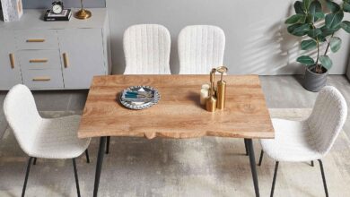 Maximizing Small Spaces with a Sleek Boucle Dining Set