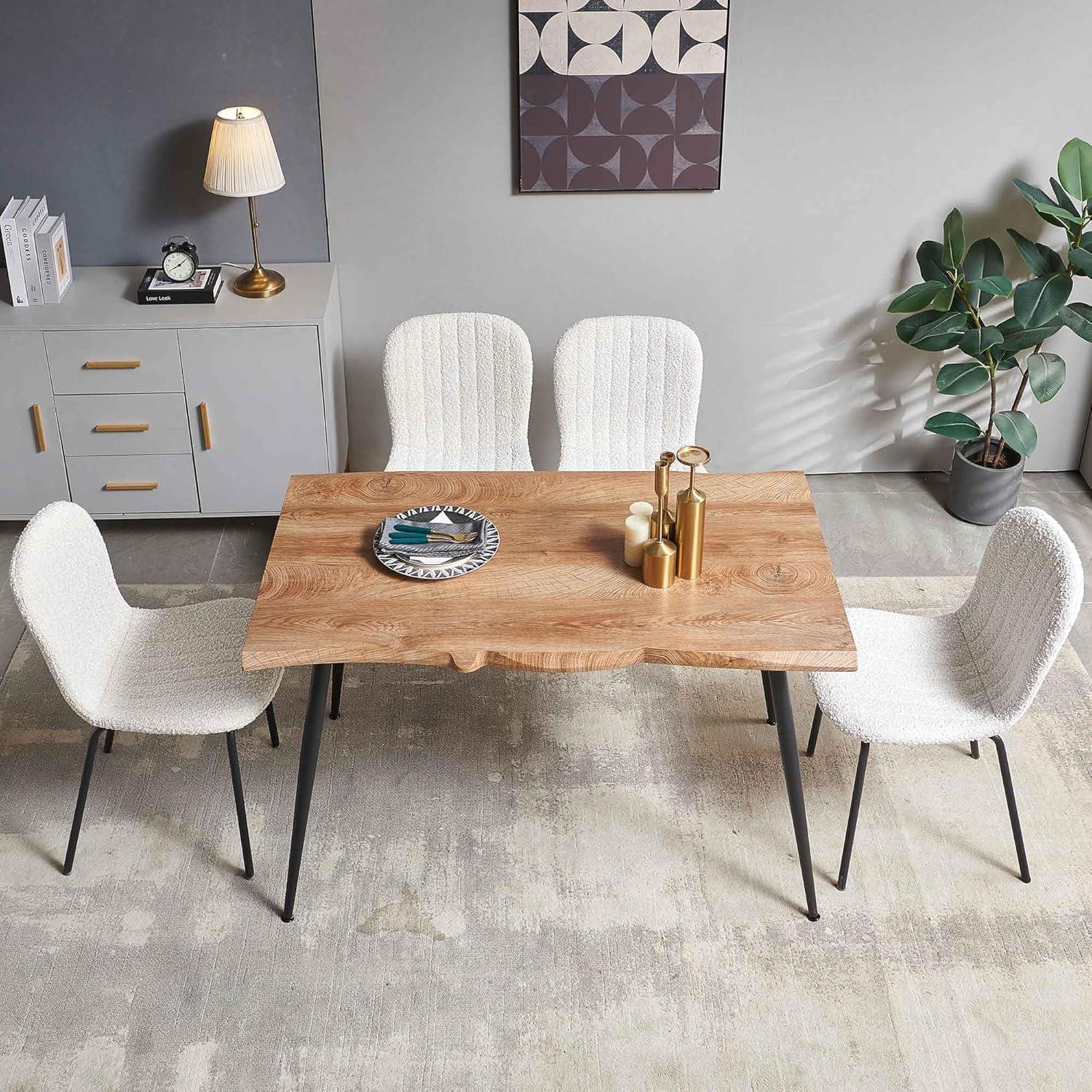 Maximizing Small Spaces with a Sleek Boucle Dining Set