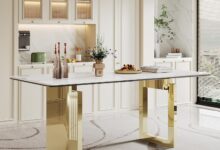 Sleek and Sturdy: Exploring a Modern 71″ Faux Marble Table