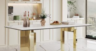 Sleek and Sturdy: Exploring a Modern 71″ Faux Marble Table