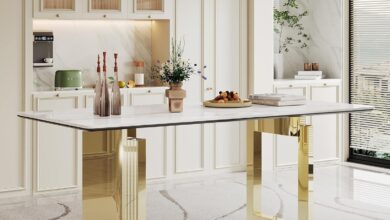 Sleek and Sturdy: Exploring a Modern 71″ Faux Marble Table