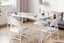 IDEALHOUSE Folding Table & Chairs: Style Meets Compact Use