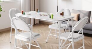 IDEALHOUSE Folding Table & Chairs: Style Meets Compact Use