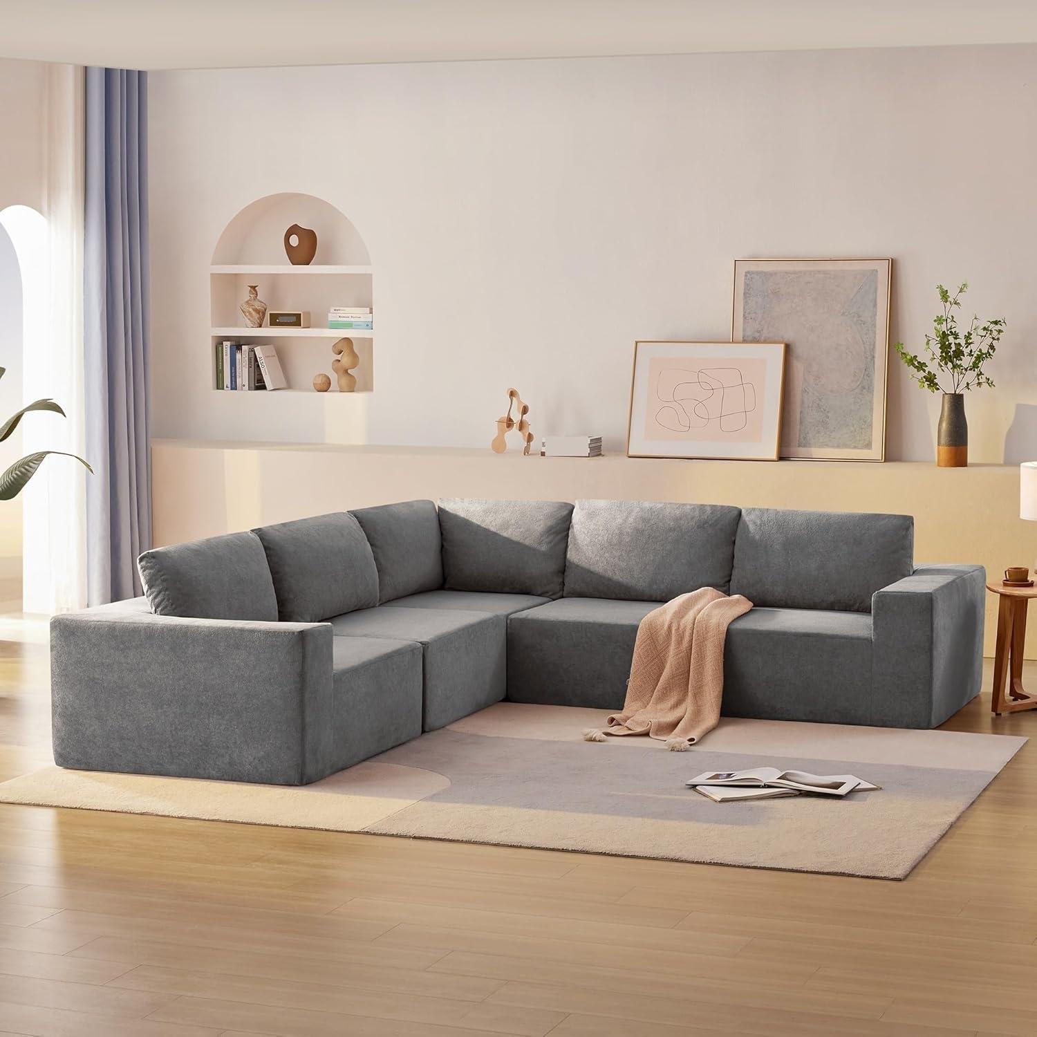 Spacious L-Shaped Sofa Set for Relaxing and Stylish Living Rooms