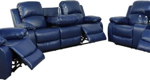 Finding Comfort and Style with a Blue Bonded Leather Recliner Set