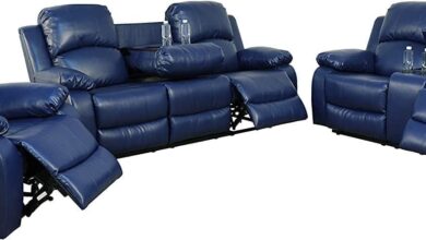 Finding Comfort and Style with a Blue Bonded Leather Recliner Set
