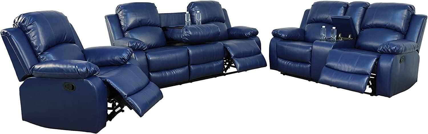 Finding Comfort and Style with a Blue Bonded Leather Recliner Set