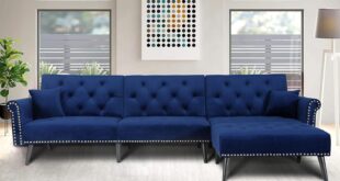 Spacious Style Meets Comfort: Exploring the Blue Velvet Sectional Sofa Bed