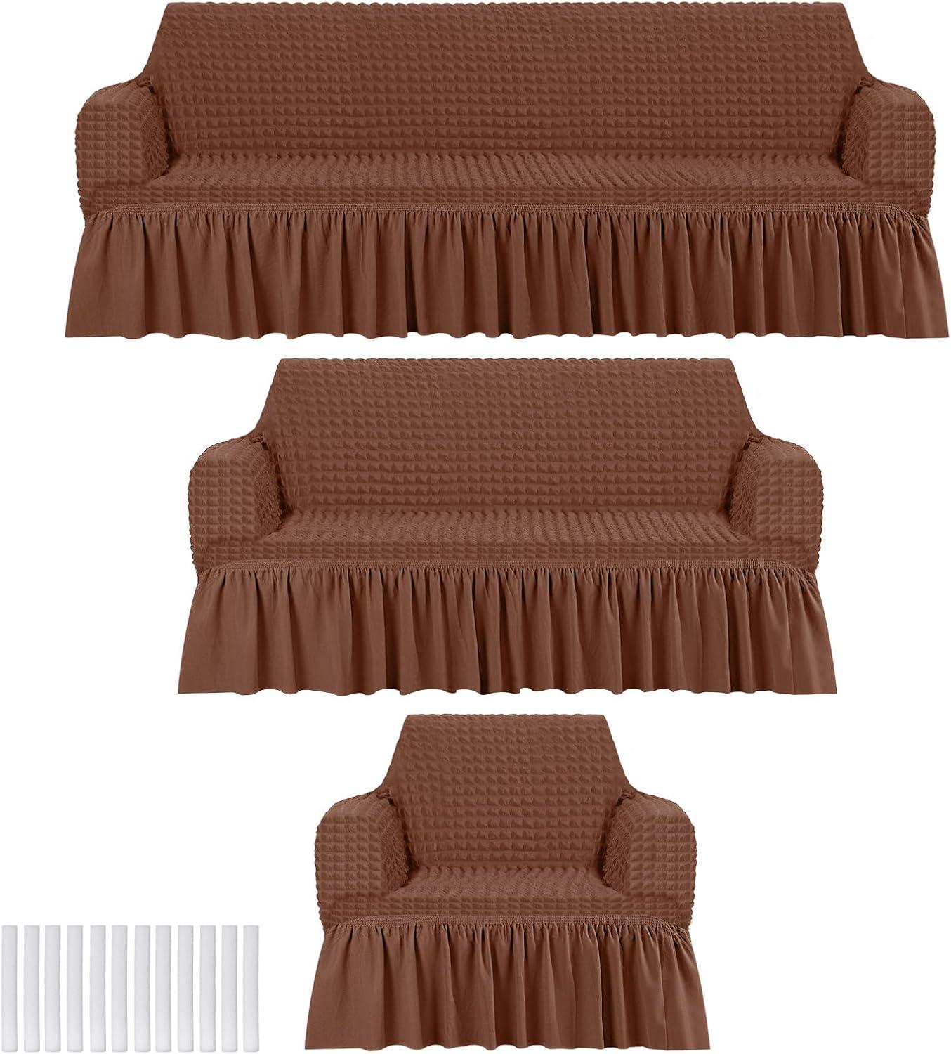 Transforming Our Space: Stylish, Stretchy 3-Piece Sofa Cover Set