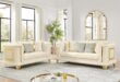Velvet Sofa Set with Gold Trim: A Stylish Living Room Upgrade