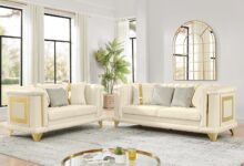 Velvet Sofa Set with Gold Trim: A Stylish Living Room Upgrade