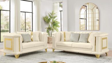 Velvet Sofa Set with Gold Trim: A Stylish Living Room Upgrade