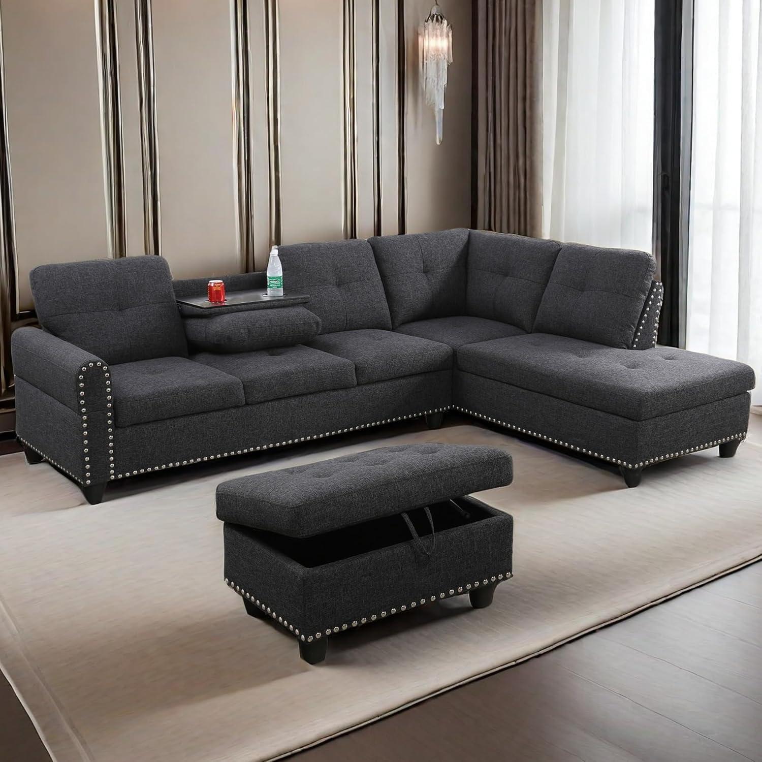 Finding Balance: Stylish Comfort in a Dark Grey L-Shaped Sectional