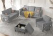 Exploring Comfort and Style with Mjkone’s 4-Piece Sectional Sofa Set
