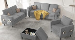 Exploring Comfort and Style with Mjkone’s 4-Piece Sectional Sofa Set