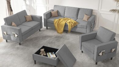 Exploring Comfort and Style with Mjkone’s 4-Piece Sectional Sofa Set