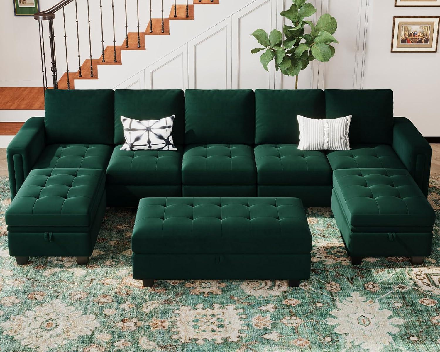Discovering Comfort and Style with a Modular Velvet U Sofa Set