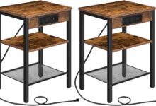 Maximizing Small Spaces with HOOBRO Rustic Charging Side Tables
