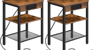 Maximizing Small Spaces with HOOBRO Rustic Charging Side Tables