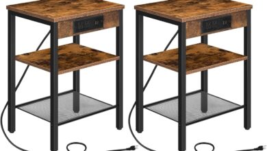 Maximizing Small Spaces with HOOBRO Rustic Charging Side Tables