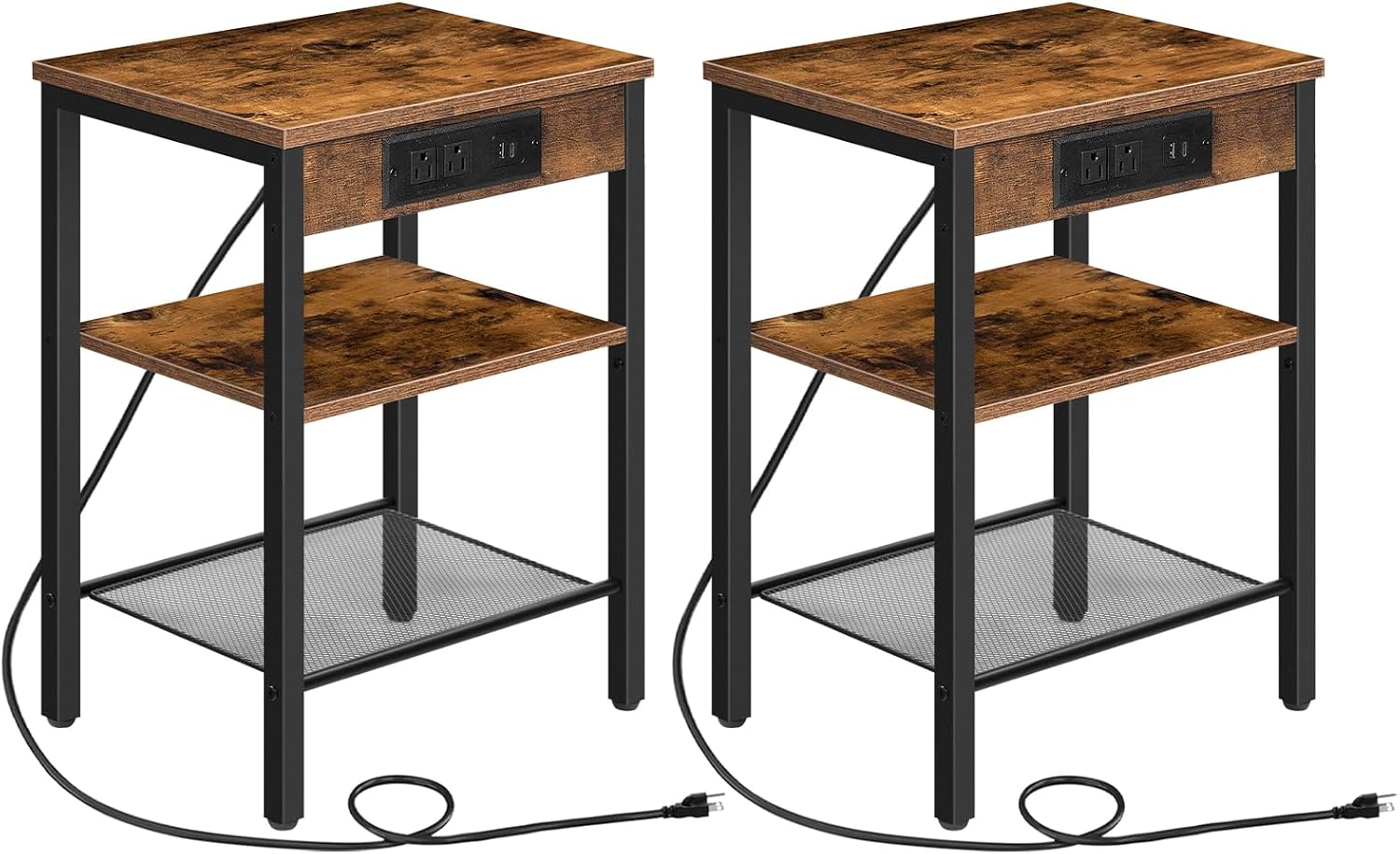 Maximizing Small Spaces with HOOBRO Rustic Charging Side Tables