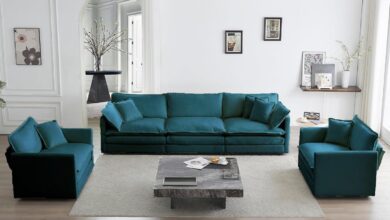 Discovering Comfort and Style with the Mikibama Blue Sofa Set