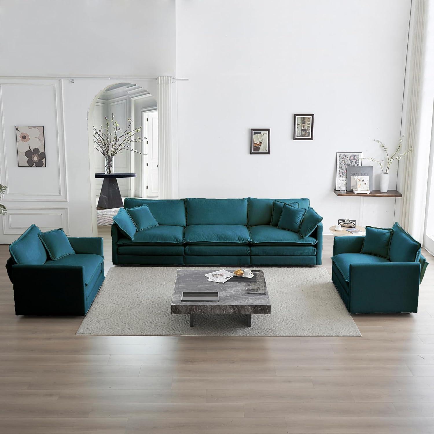 Discovering Comfort and Style with the Mikibama Blue Sofa Set