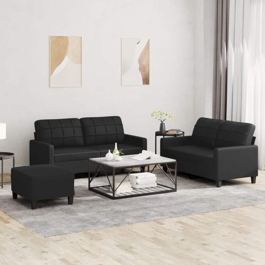 Spacious⁢ & Stylish: ⁣Exploring the Modern Black Sofa Set seating Four