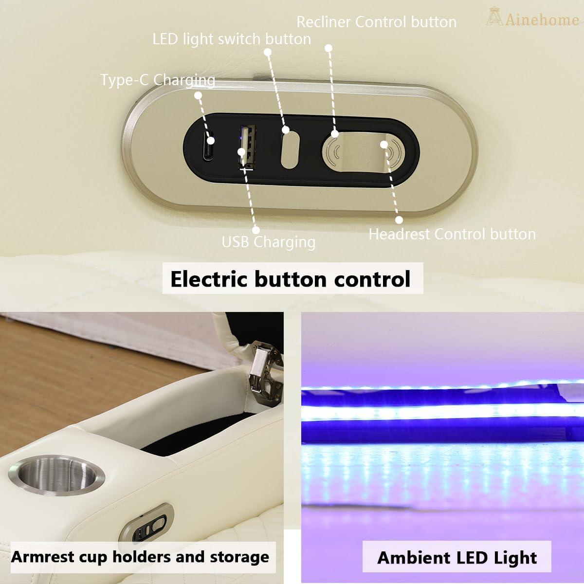 Our Honest Take: Ainehome​ Power Recliner sofa Set with LED⁣ & USB