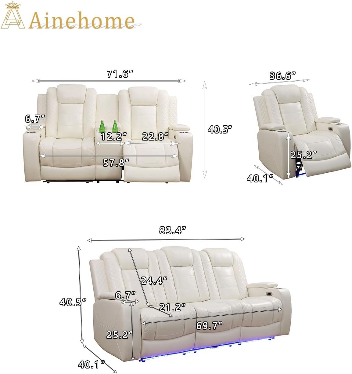 Our Honest⁤ Take: Ainehome ⁤Power Recliner Sofa Set ‍with LED ‍& USB