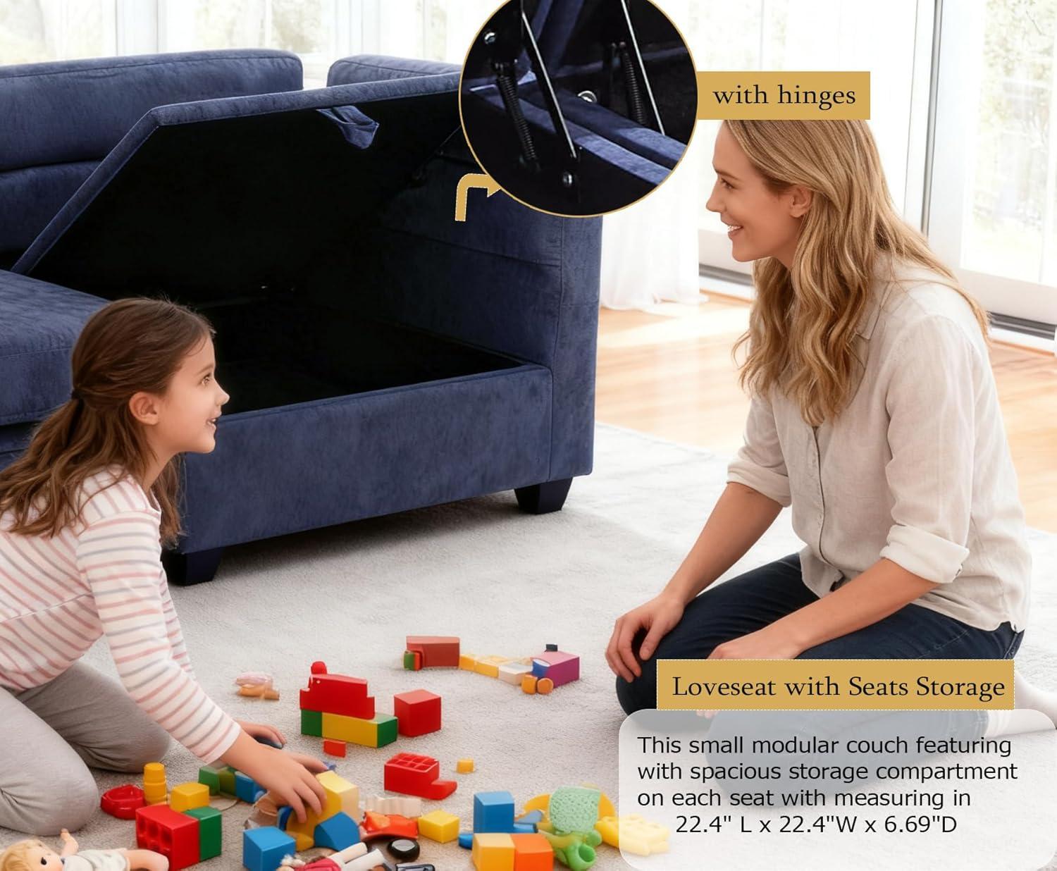 Our Take on the Asunflower Navy Blue Loveseat:​ Space-Savvy & Cozy