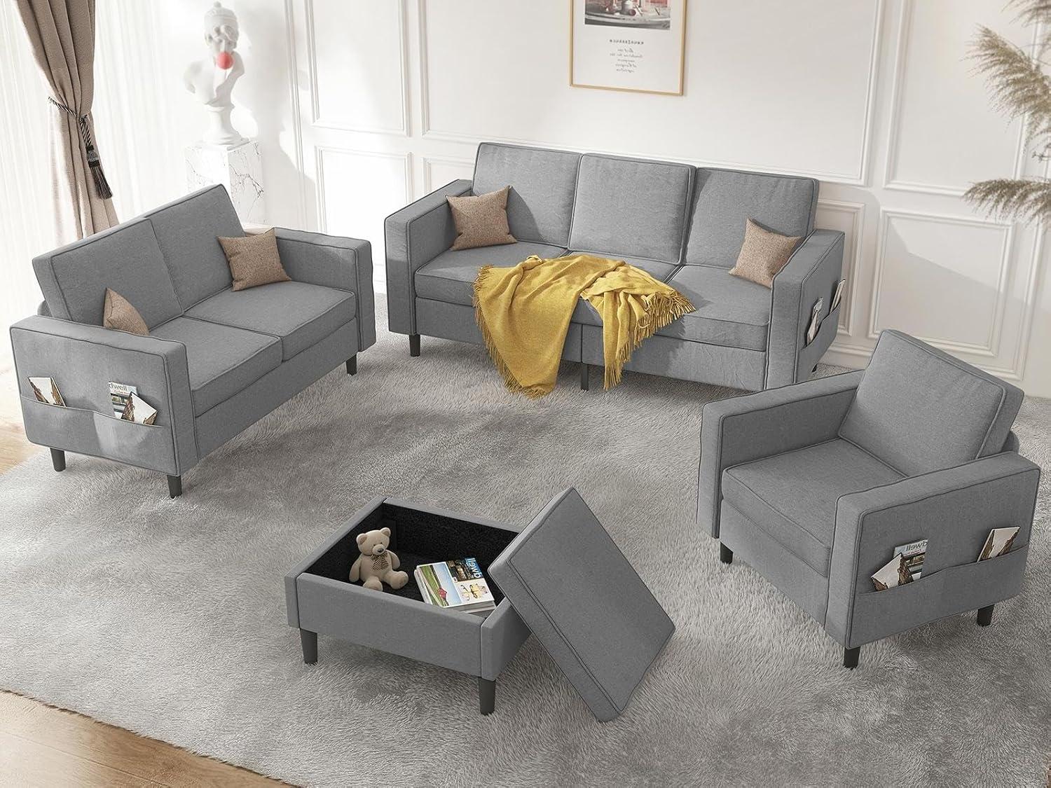 Exploring Comfort and Style⁢ with mjkone's⁣ 4-Piece ​Sectional Sofa set