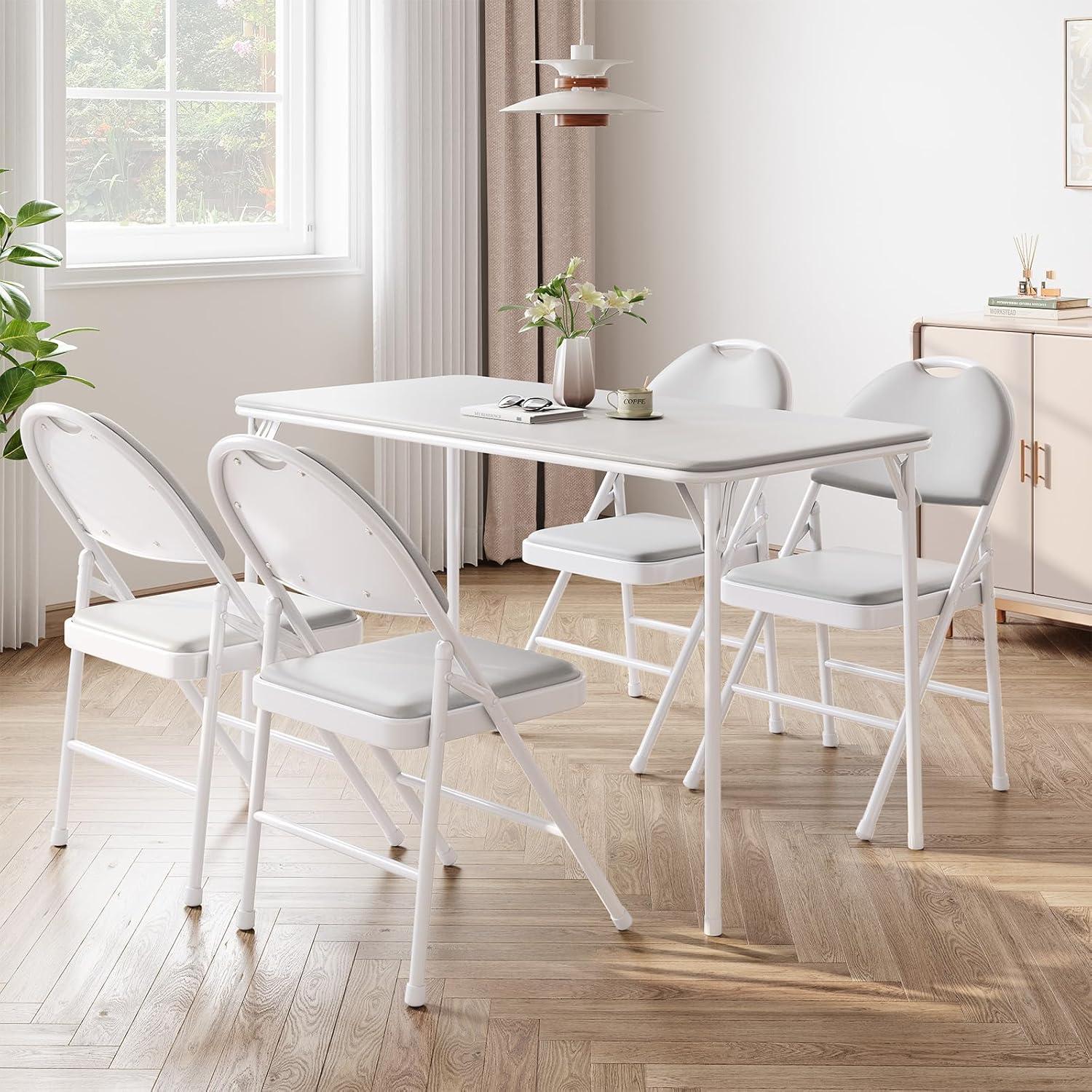 IDEALHOUSE ‍folding Table & ⁢Chairs: Style Meets Compact Use