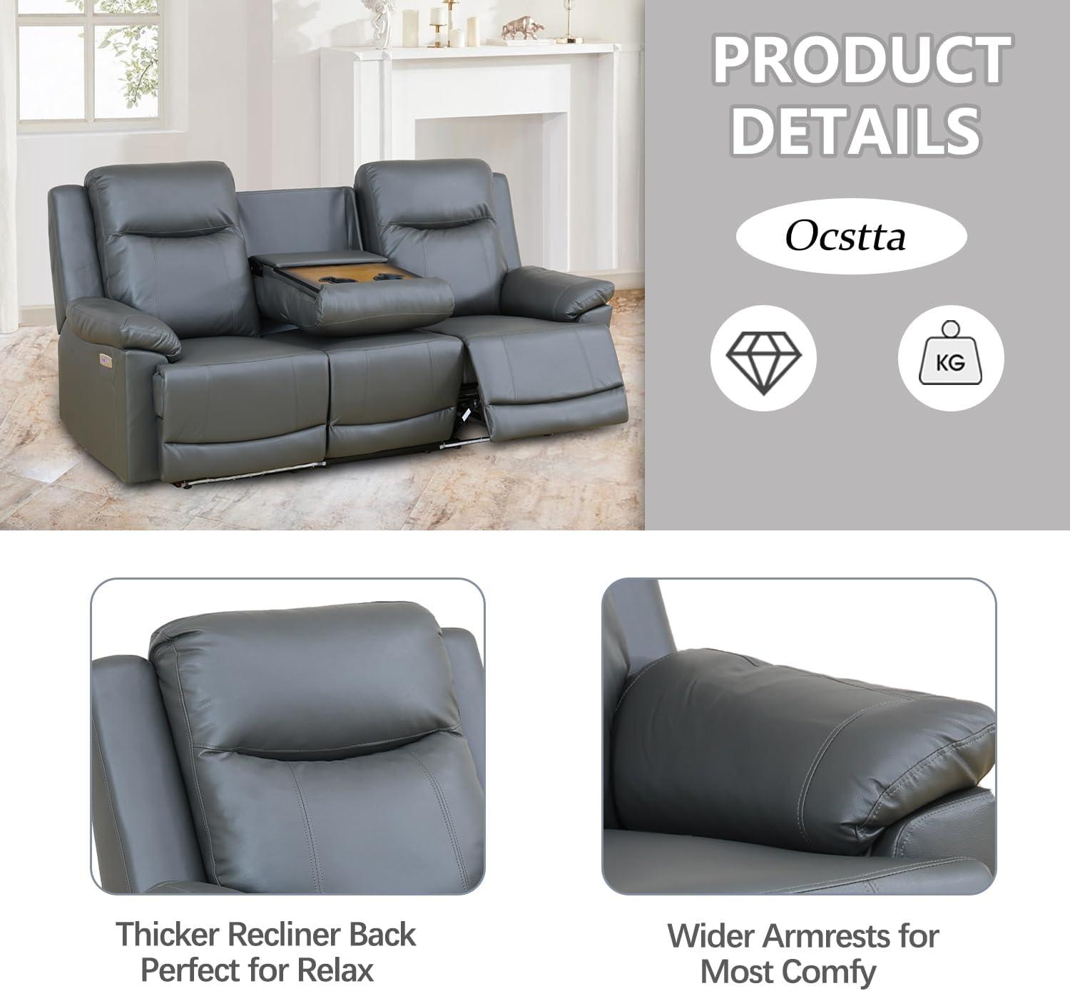 Our Take on the Power Leather Recliner Sofa Set with LED & USB Ports