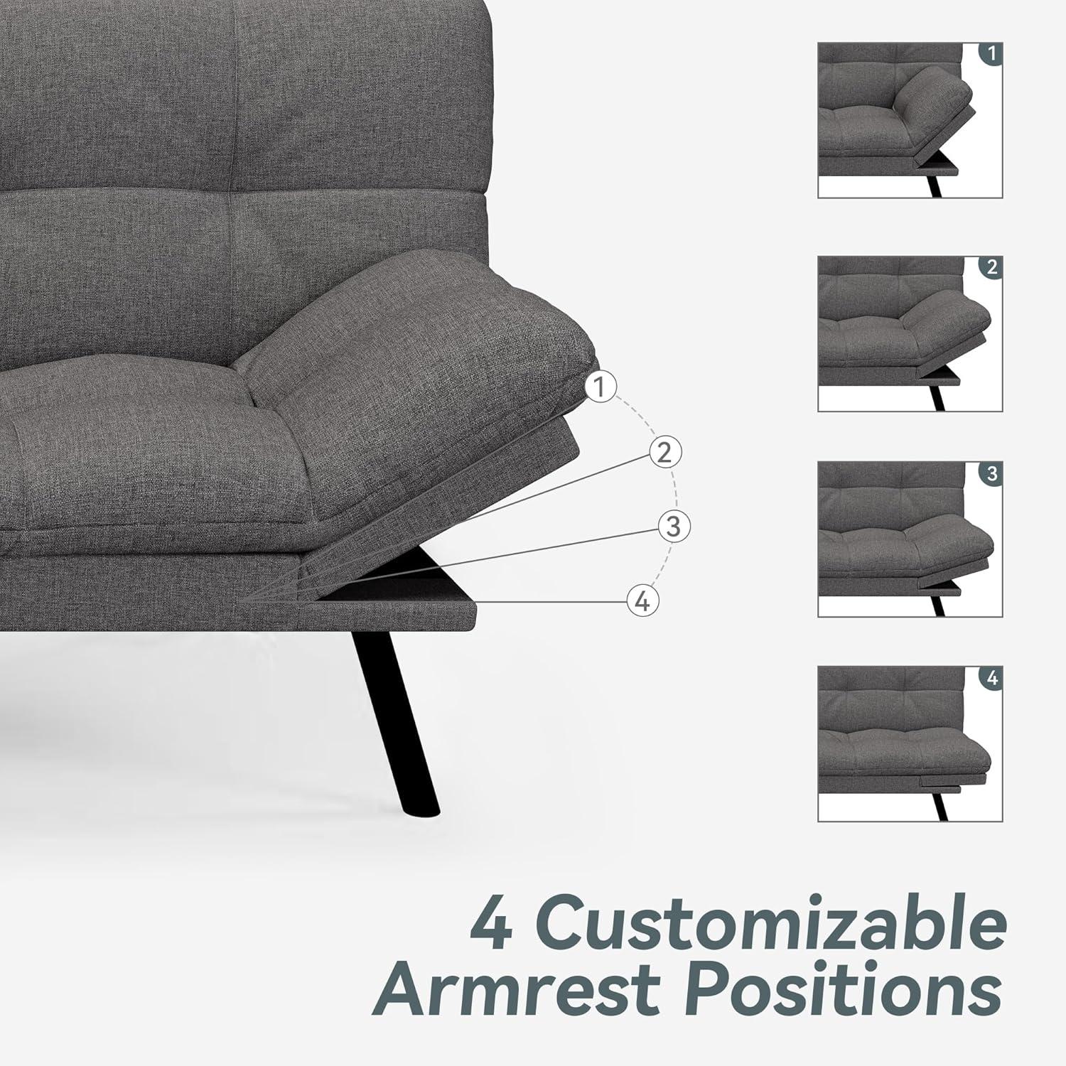 Our Take on the AMICLIBER Grey Linen Futon Sofa Bed: Space & Style