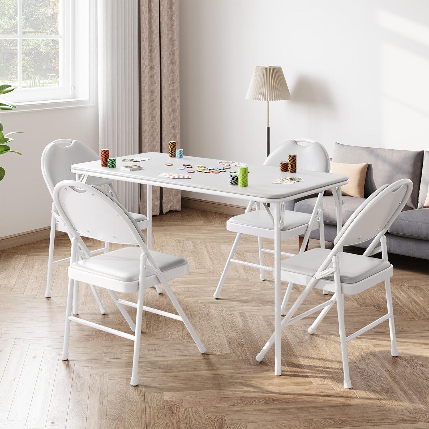 IDEALHOUSE Folding Table & Chairs: Style Meets Compact use