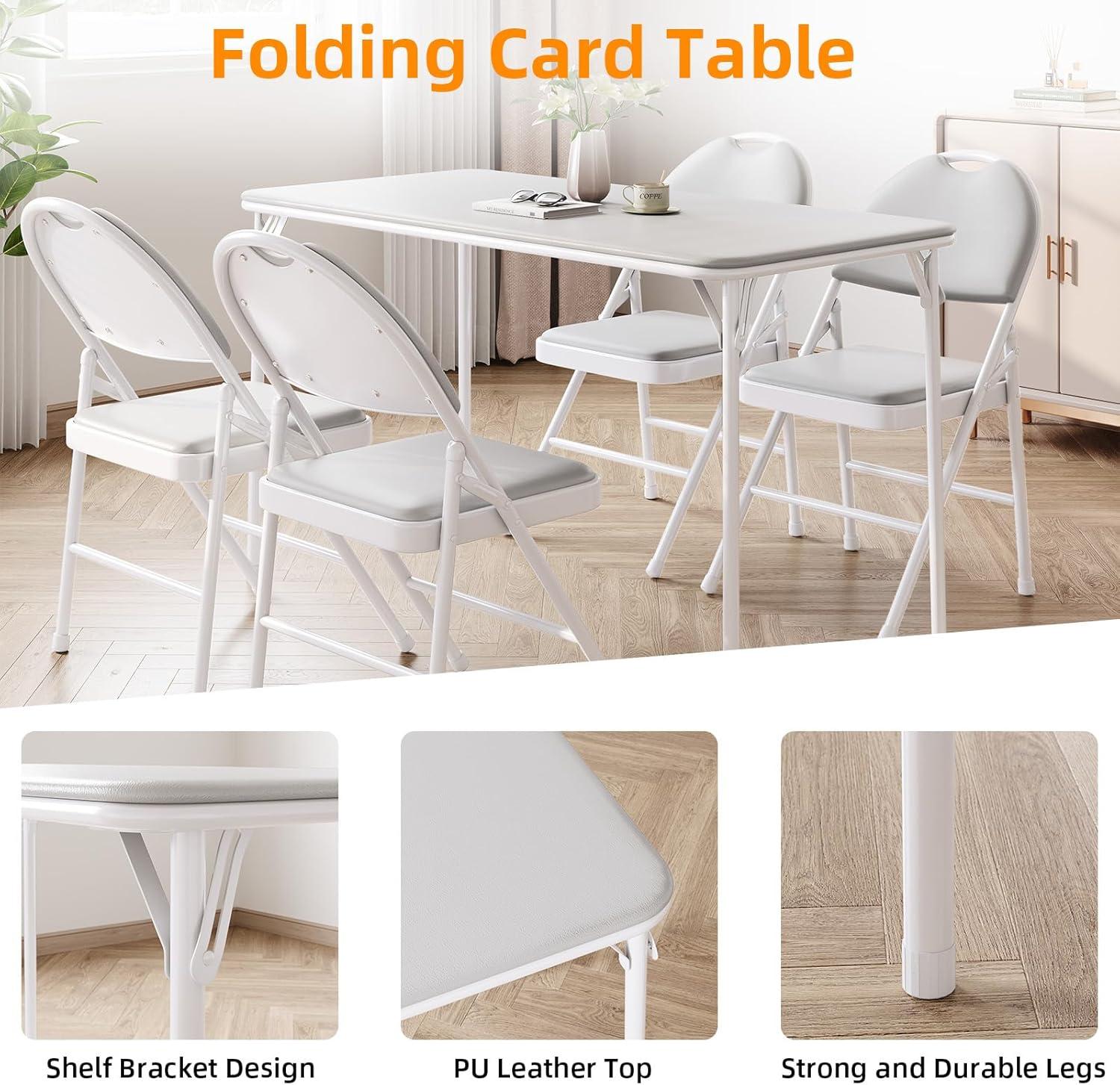 IDEALHOUSE Folding Table & Chairs: Style Meets compact​ Use