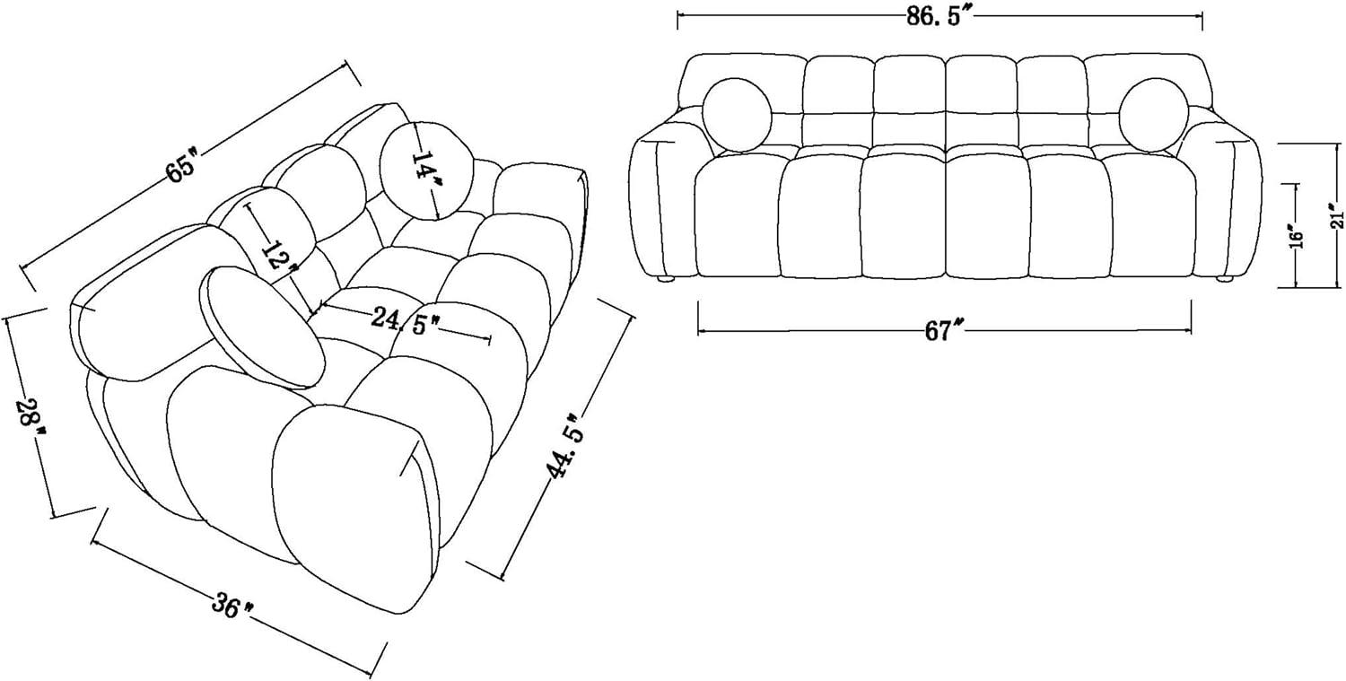 A Stylish & Cozy Marshmallow Boucle Sofa Set for Small Spaces