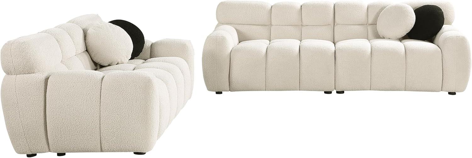A Stylish & Cozy Marshmallow Boucle sofa Set for Small Spaces