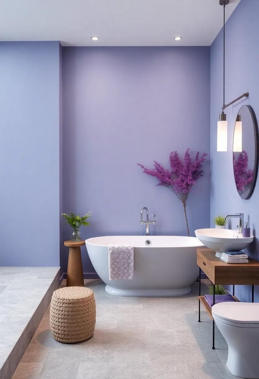 Pale Blue with Lavender Touches: Soft and soothing, this unusual mix promotes relaxation and tranquility