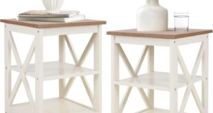 Bringing Farmhouse Charm With Phi Villa Ivory White End Tables
