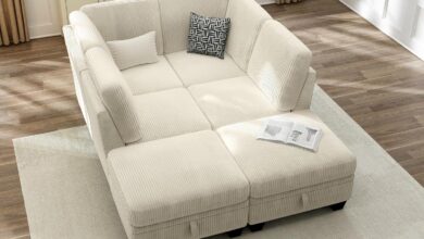 Chic House Corduroy Sectional Stylish Comfort Meets Smart Design