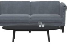 Cozy Comfort And Style In A Dark Gray Velvet Sofa Set