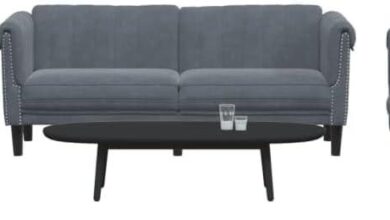 Cozy Comfort And Style In A Dark Gray Velvet Sofa Set