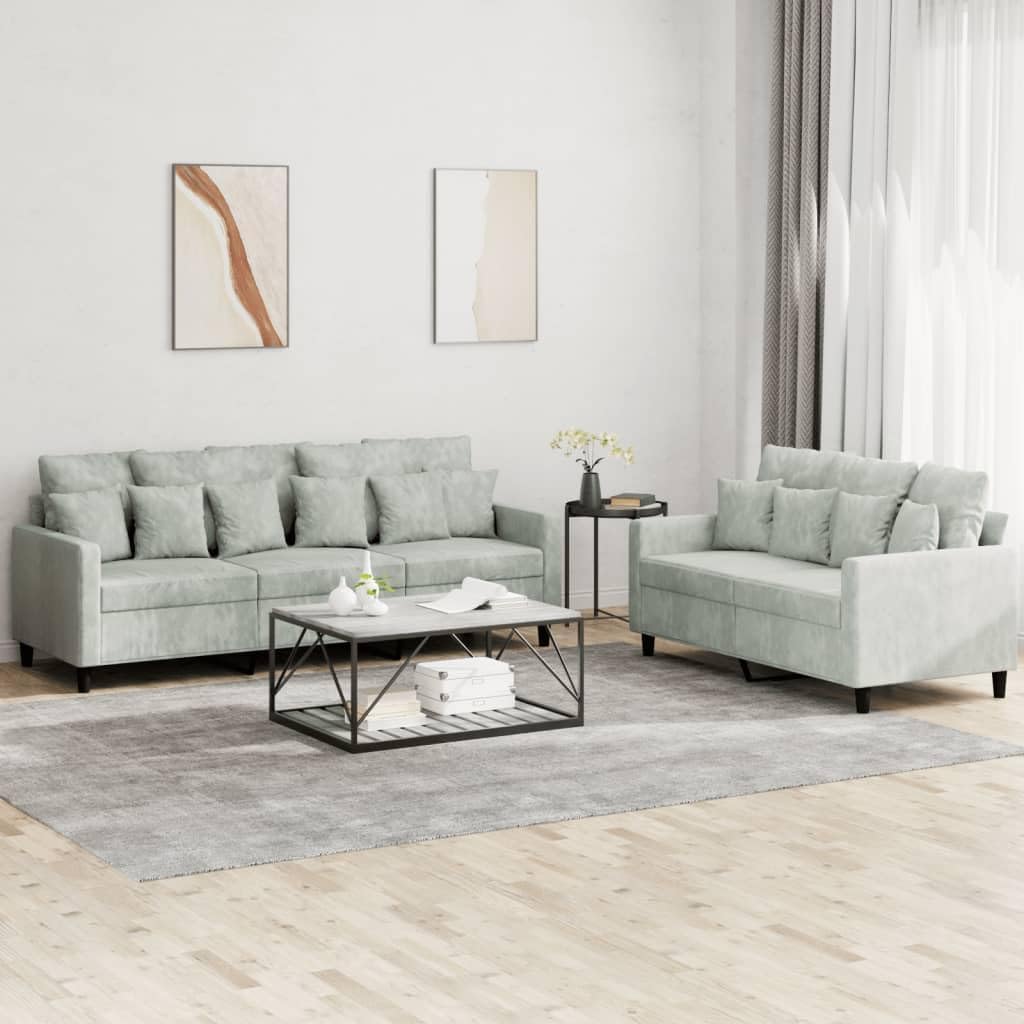 Cozy Meets Chic: Exploring the Light Gray Velvet Sofa Set