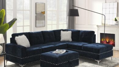 Discover Comfort and Style with the Yoglad Modular Navy Blue Sectional