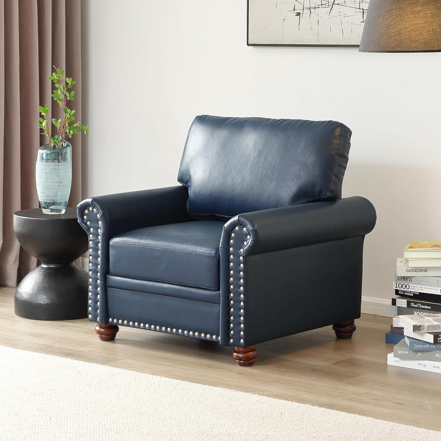 Discovering Comfort And Style Blue Faux Leather Sofa Chair Review